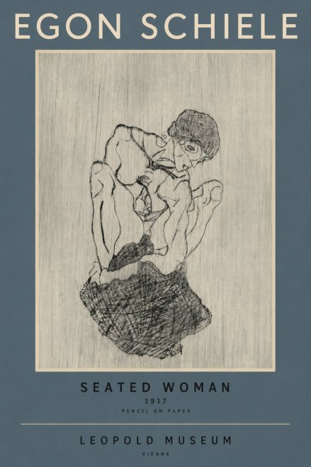 Schiele Seated Woman No2 - Poszter