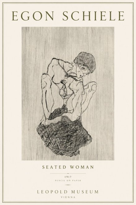 Schiele Seated Woman No4 - Poszter