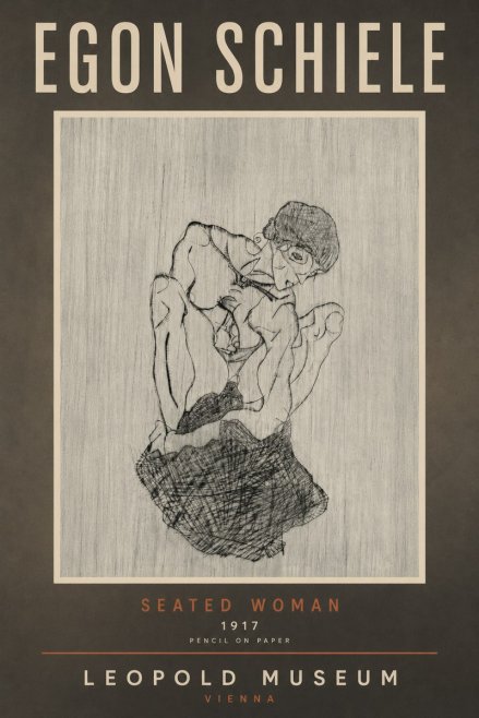 Schiele Seated Woman No6 - Poszter