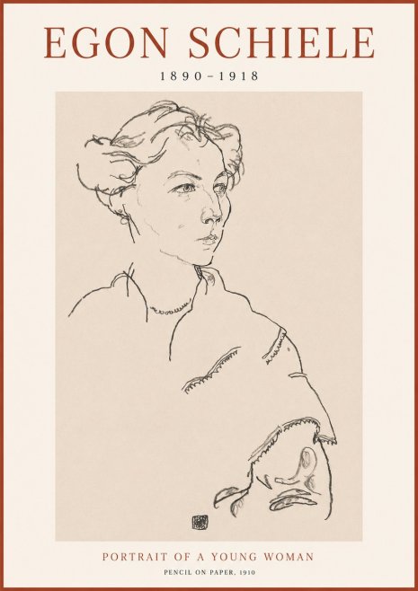 Schiele Portrait of a Young Woman No1 - Poszter