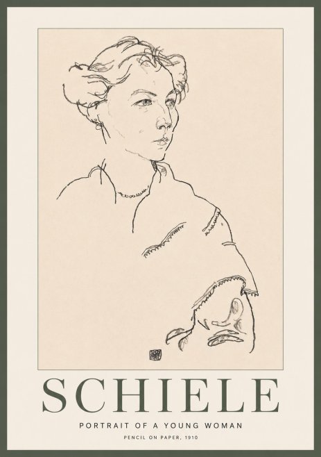 Schiele Portrait of a Young Woman No2 - Poszter