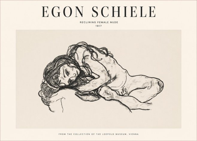 Schiele Reclining Female Nude No1 - Poszter