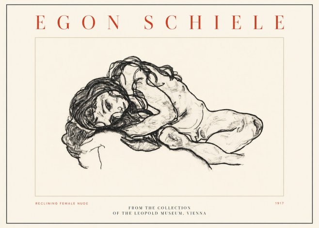 Schiele Reclining Female Nude No2 - Poszter