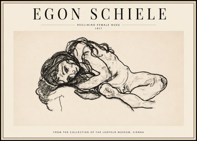 Schiele Reclining Female Nude No3 - Poszter