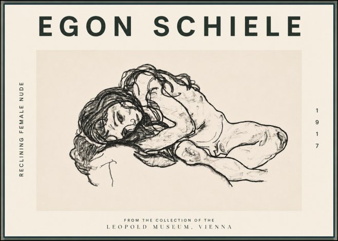 Schiele Reclining Female Nude No5 - Poszter