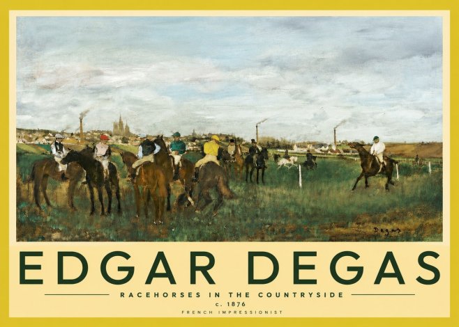 Edgar Degas Racehorses in the Countryside No4 - Poszter