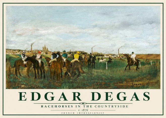 Edgar Degas Racehorses in the Countryside No5 - Poszter