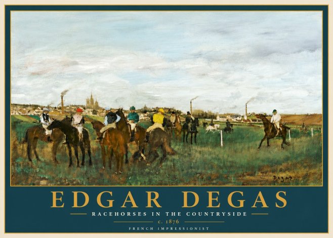 Edgar Degas Racehorses in the Countryside No6 - Poszter