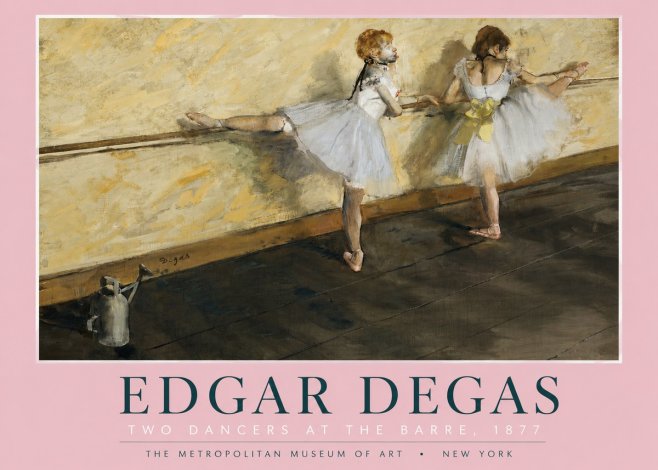 Edgar Degas Two Dancers at the Barre, 1877 No2 - Poszter
