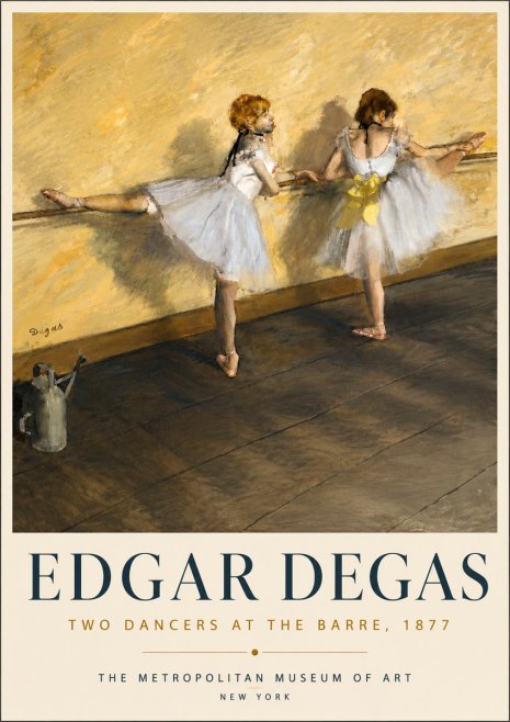 Edgar Degas Two Dancers at the Barre, 1877 No3 - Poszter