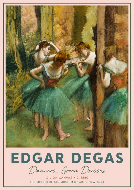 Edgar Degas Dancers, Green Dresses No4 - Poszter