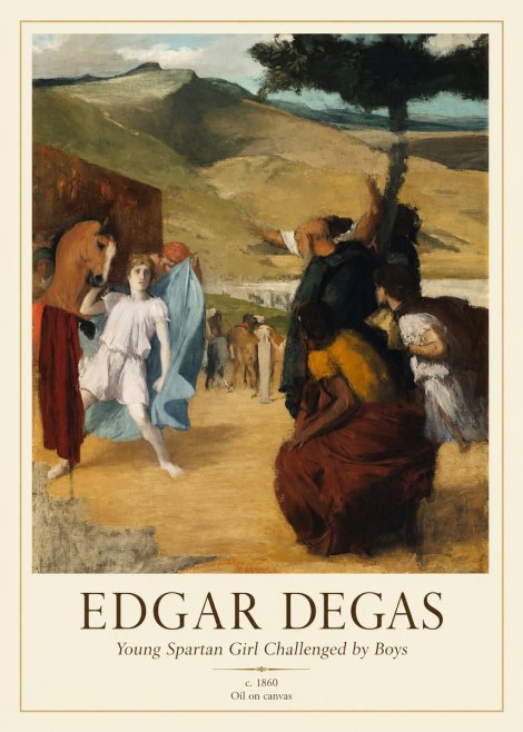 Edgar Degas Young Spartan Girl Challenged by Boys No1 - Poszter