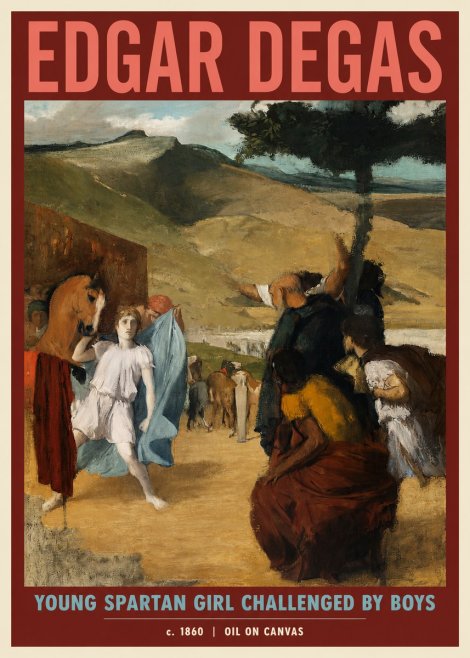 Edgar Degas Young Spartan Girl Challenged by Boys No2 - Poszter