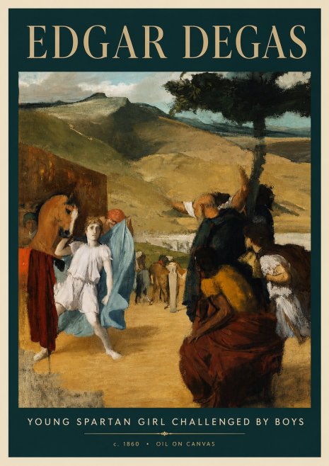 Edgar Degas Young Spartan Girl Challenged by Boys No4 - Poszter