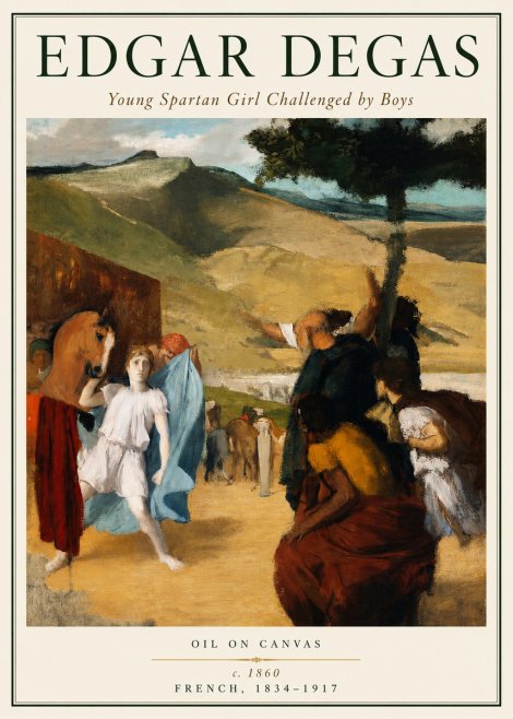 Edgar Degas Young Spartan Girl Challenged by Boys No5 - Poszter