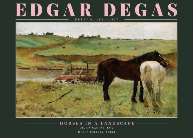 Edgar Degas Horses in a Landscape No3 - Poszter