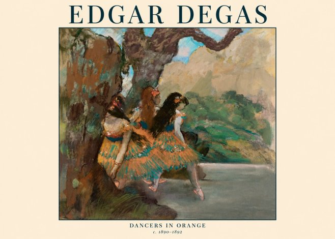 Edgar Degas Dancers in Orange No1 - Poszter