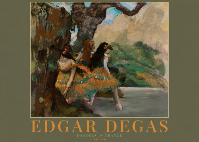 Edgar Degas Dancers in Orange No2 - Poszter