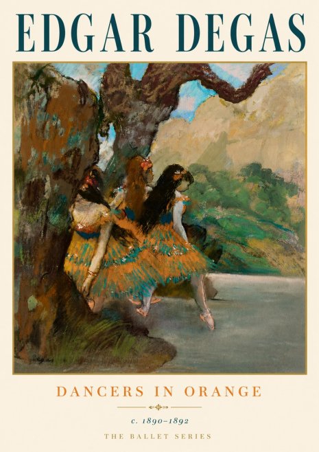 Edgar Degas Dancers in Orange No6 - Poszter