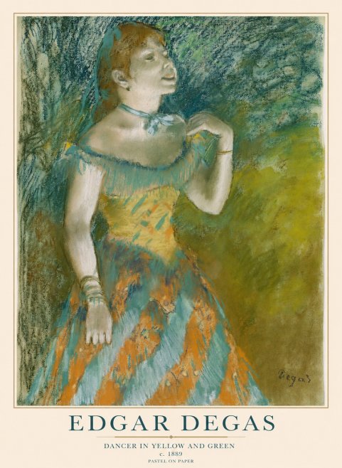 Edgar Degas Dancer in Yellow and Green No1 - Poszter
