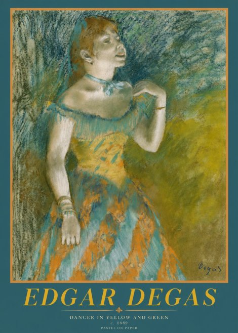 Edgar Degas Dancer in Yellow and Green No2 - Poszter