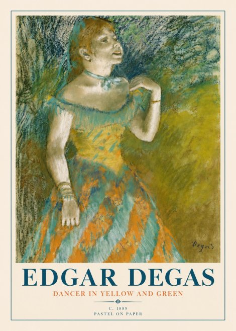Edgar Degas Dancer in Yellow and Green No4 - Poszter