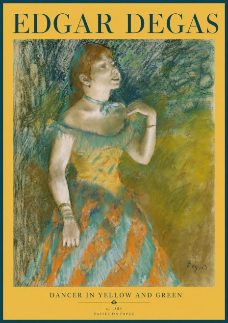 Edgar Degas Dancer in Yellow and Green No5 - Poszter