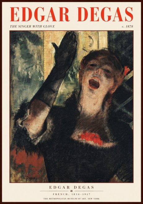 Edgar Degas The Singer with Glove No2 - Poszter