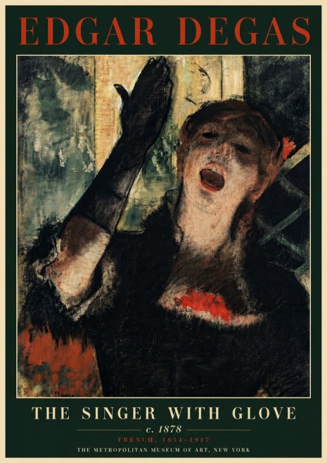 Edgar Degas The Singer with Glove No4 - Poszter