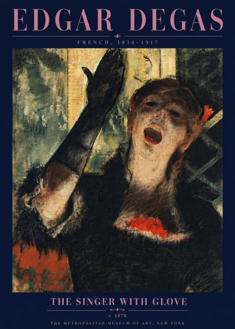 Edgar Degas The Singer with Glove No5 - Poszter