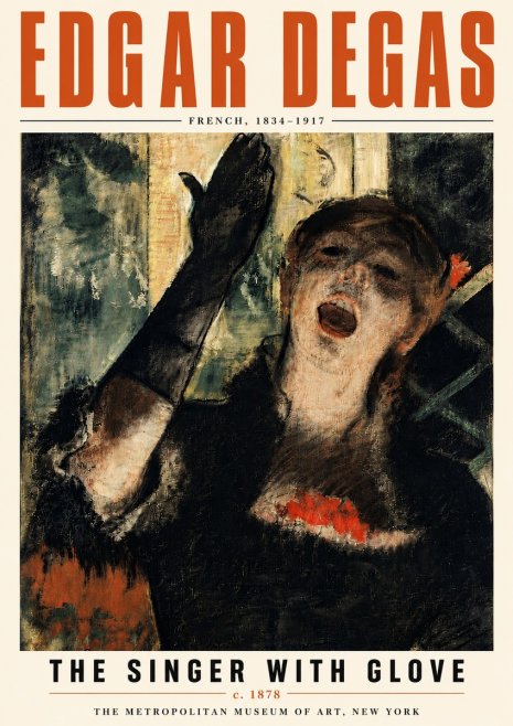 Edgar Degas The Singer with Glove No6 - Poszter
