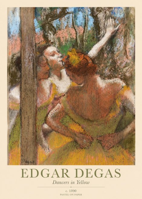 Edgar Degas Dancers in Yellow No1 - Poszter