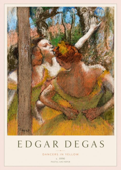 Edgar Degas Dancers in Yellow No3 - Poszter