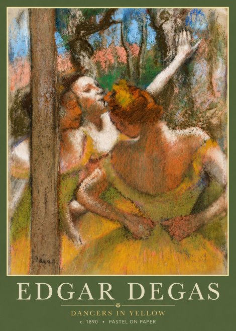 Edgar Degas Dancers in Yellow No5 - Poszter
