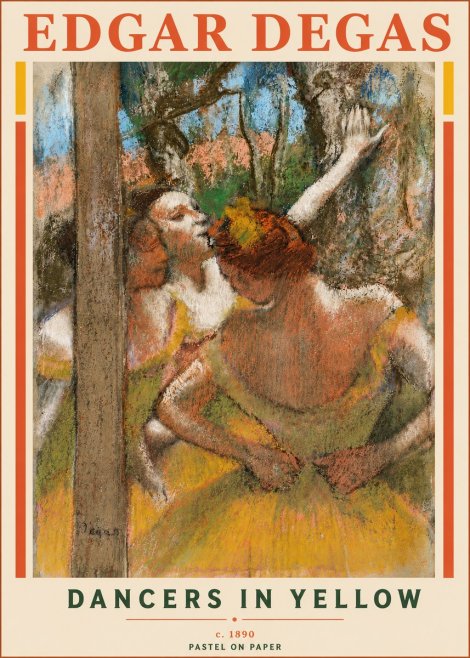 Edgar Degas Dancers in Yellow No6 - Poszter