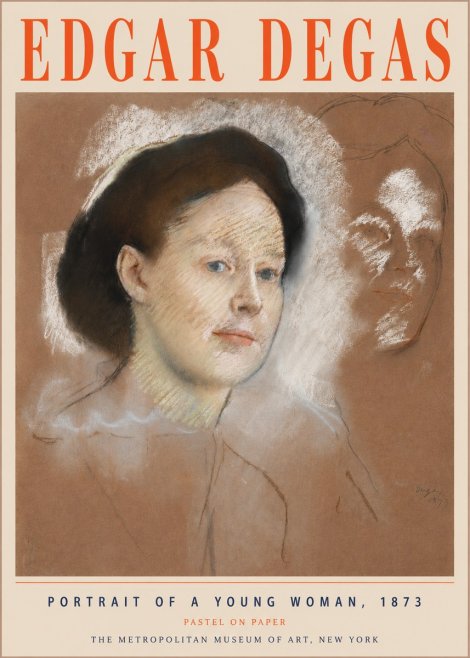 Edgar Degas Portrait of a Young Woman No5 - Poszter