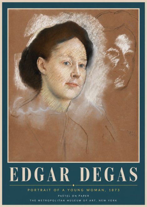Edgar Degas Portrait of a Young Woman No6 - Poszter