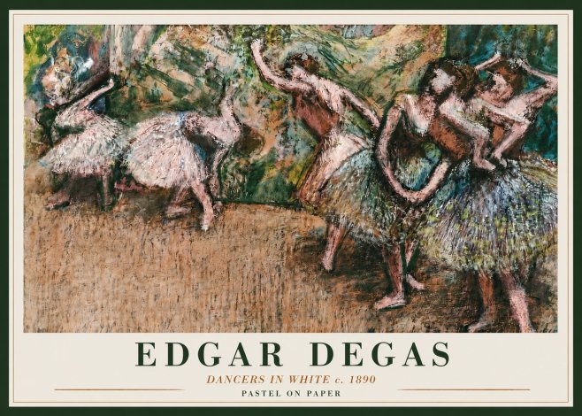 Edgar Degas Dancers in White C. 1890 No3 - Poszter