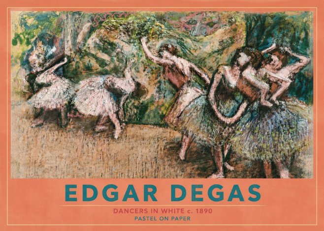 Edgar Degas Dancers in White C. 1890 No4 - Poszter