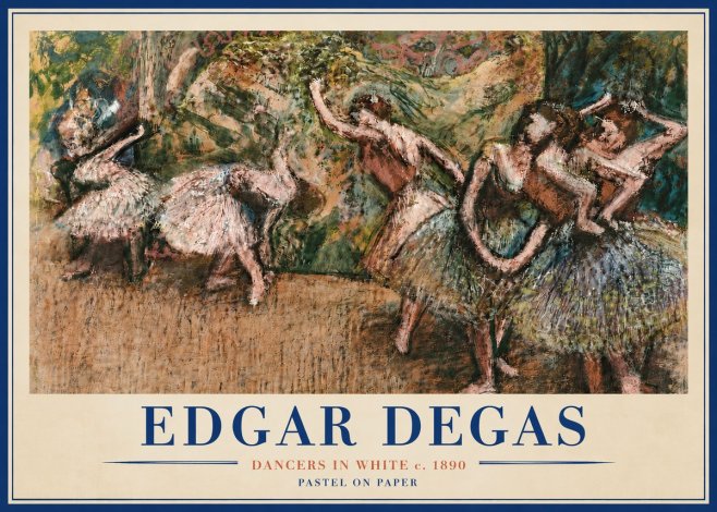 Edgar Degas Dancers in White C. 1890 No5 - Poszter