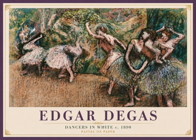 Edgar Degas Dancers in White C. 1890 No6 - Poszter