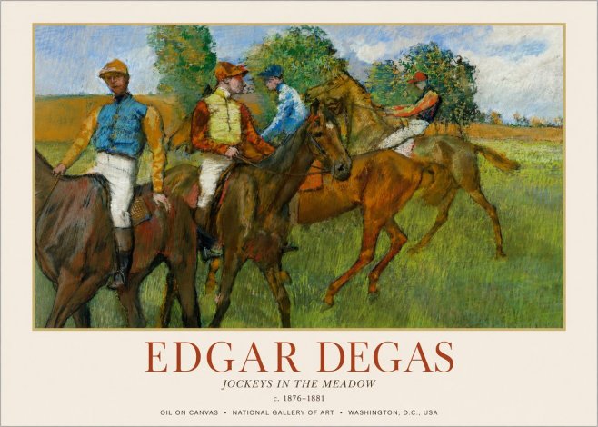 Edgar Degas Jockeys in the Meadow No1 - Poszter