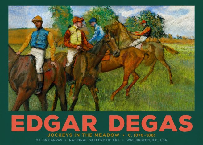 Edgar Degas Jockeys in the Meadow No2 - Poszter