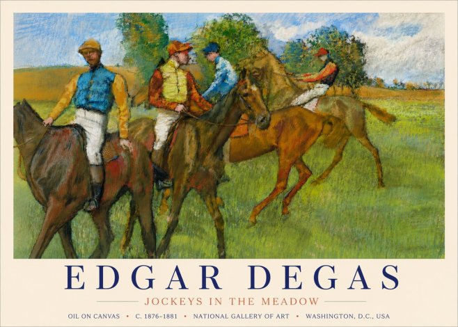 Edgar Degas Jockeys in the Meadow No4 - Poszter