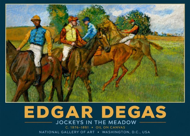 Edgar Degas Jockeys in the Meadow No5 - Poszter