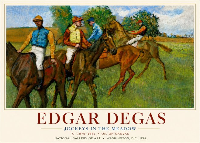 Edgar Degas Jockeys in the Meadow No6 - Poszter