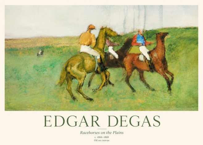 Edgar Degas Racehorses on the Plains No1 - Poszter