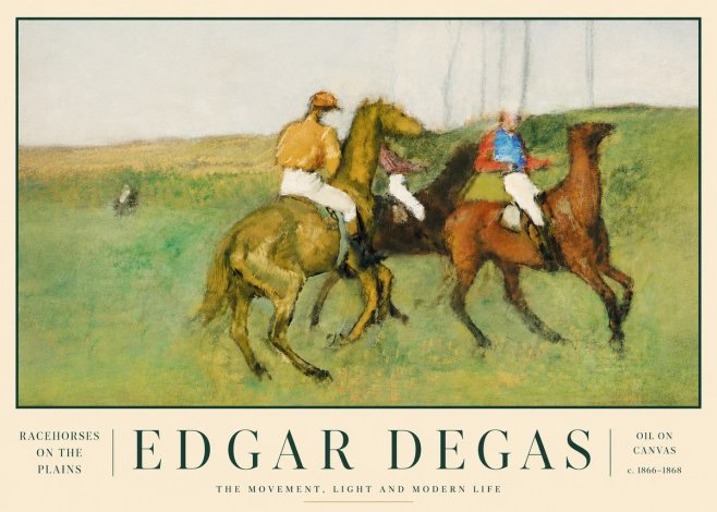 Edgar Degas Racehorses on the Plains No3 - Poszter