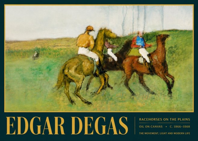 Edgar Degas Racehorses on the Plains No4 - Poszter