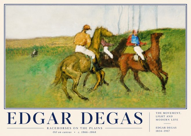 Edgar Degas Racehorses on the Plains No6 - Poszter